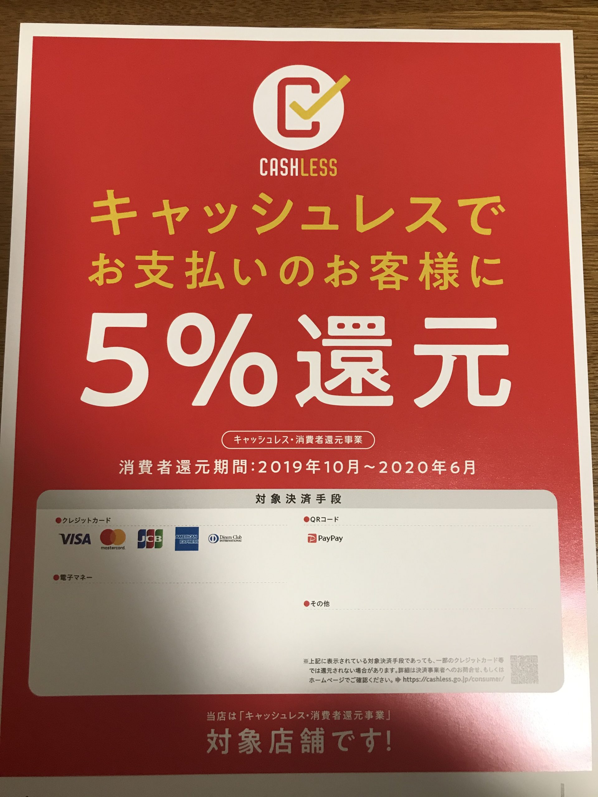 HappyLifeはキャッシュレス消費者還元（５％）事業者です。